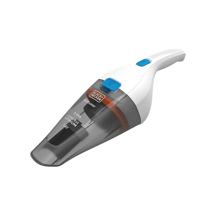 Black+Decker Handheld Vacuum Cleaner 325ml, 1.5Ah Lithium-Ion Battery, 6.5W Suction Power, Quick And Easy Cleaning - White/Gray - NVC115JL-B5