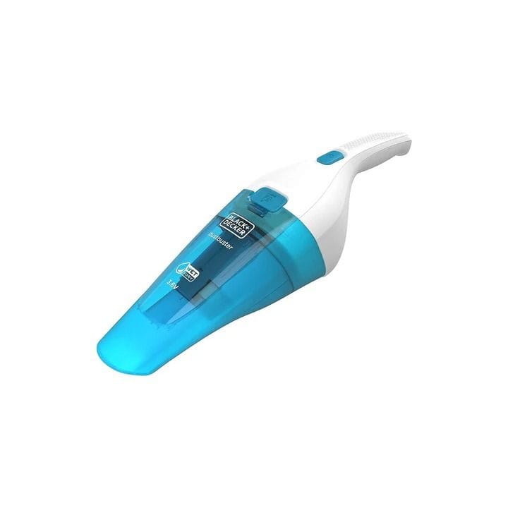 Black+Decker Handheld Vacuum Cleaner 385ml, Cordless Dustbuster, Wet And Dry Cleaning, Includes Accessories And Charging Base - White/Blue - WDC115WA-B5