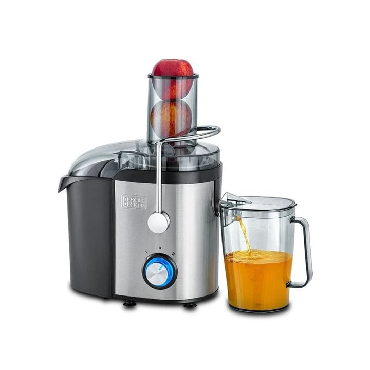 Black+Decker Juice Extractor 1.7L, 800W Copper Motor, Extra-Wide Feeding Chute, Large Pulp Container And Juice Jug - Silver - JE800-B5