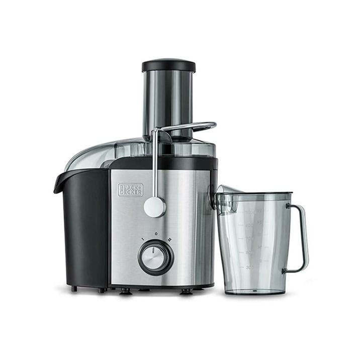 Black+Decker Juice Extractor 1.7L, 800W Copper Motor, Extra-Wide Feeding Chute, Large Pulp Container And Juice Jug - Silver - JE800-B5