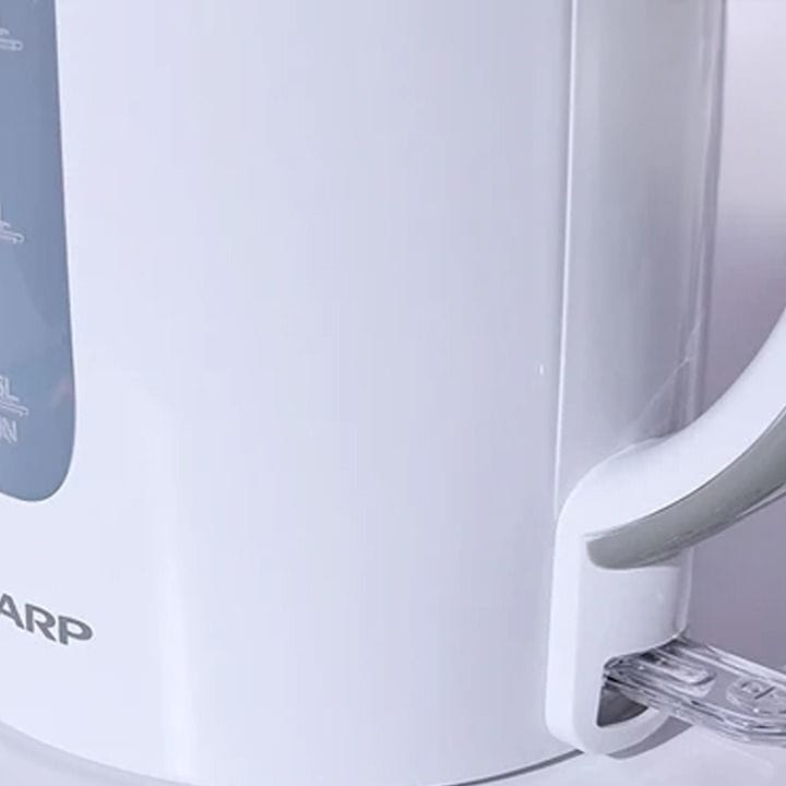 Sharp Electric Kettle 2200W, 1.7L Capacity, Water Level Indicator, Boil-Dry Protection, 360° Cordless Base - White - EK-JX17-W3