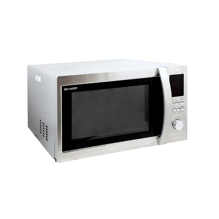Sharp 1100W Microwave Oven 43L, Powerful Performance, Slim Fry Technology, Easy Clean Interior, Child Lock Safety - Silver - R45BTST