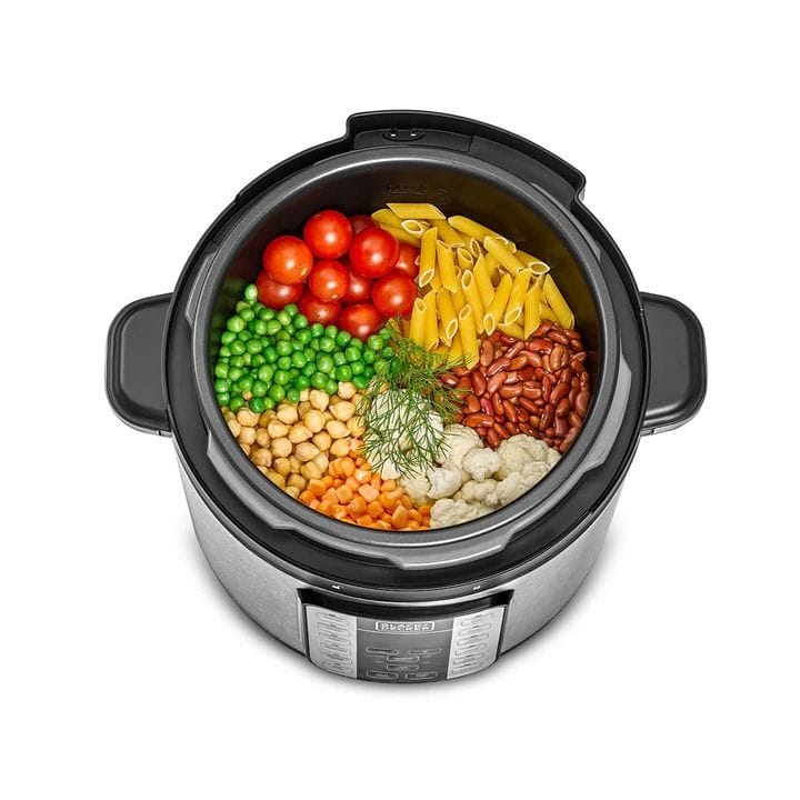 Black+Decker Digital Pressure Cooker 1000W, 6L Capacity, LED Display, Modern Design - Black/Silver - PCP1000-B5