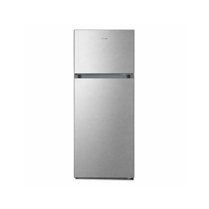 Kelon Double Door No Frost Top Mount Refrigerator 375L, LED Light, Multi Air Flow, Compact And Stylish Design - Inox - KRD-49WRS