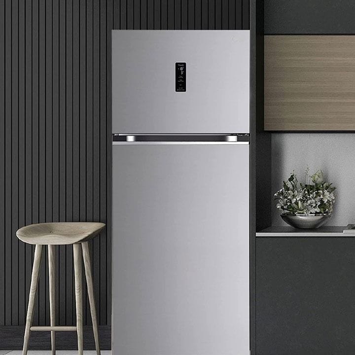 Sharp Double Door Refrigerator 540L, Electronic Temperature Control, Tropical Climate Class, External LED Display - Inox - SJ-HM540-HS3