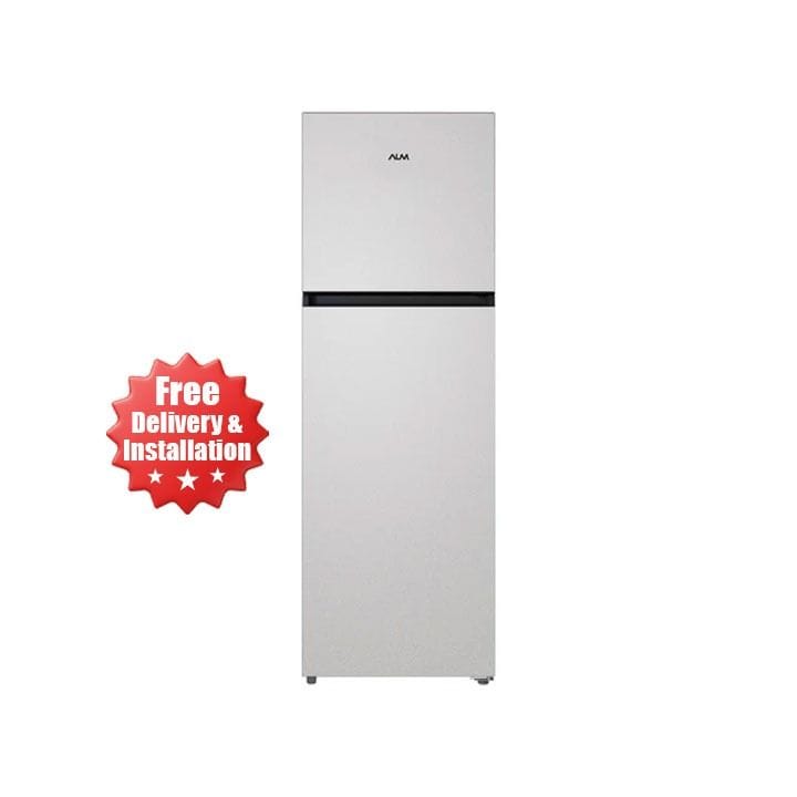ALM Double Door No Frost Refrigerator 490L, Electronic Temperature Control, LED Display, Toughened Glass Shelves - Silver - ALM-RF490ST
