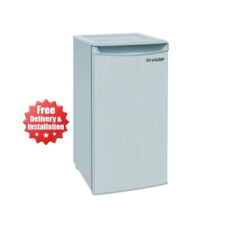 Sharp Single Door Refrigerator 150L, Tropical Compressor, Direct Cooling System, Recessed Handle - Silver - SJ-K155X-SL3