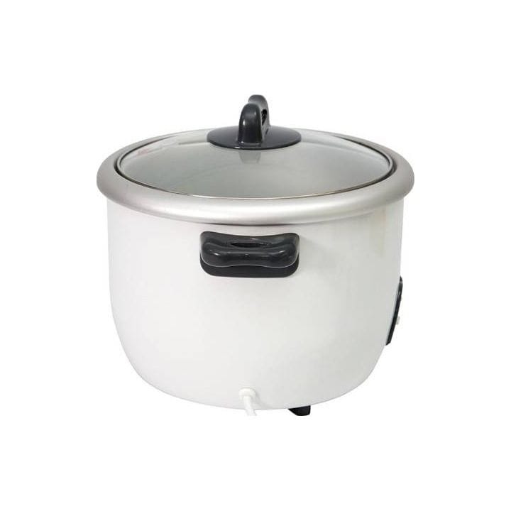 Black+Decker Non-Stick Rice Cooker 700W, 1.8L Capacity, Glass Lid, Durable Build, Cool-Touch Handle - White - RC1850-B5