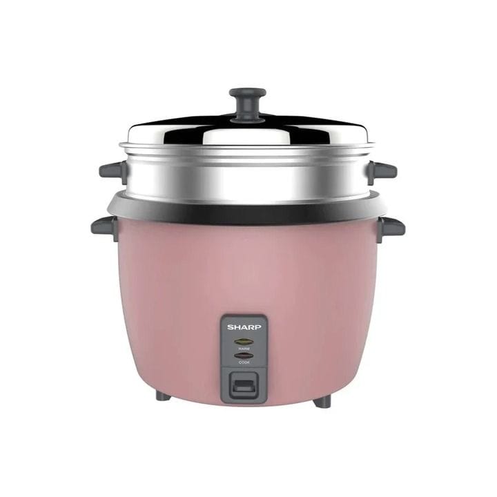 Sharp Rice Cooker 400W, 1.0L Capacity, Non-Stick Inner Pot, Food Steamer, Tempered Glass Lid - Pink - KS-H108G-P3