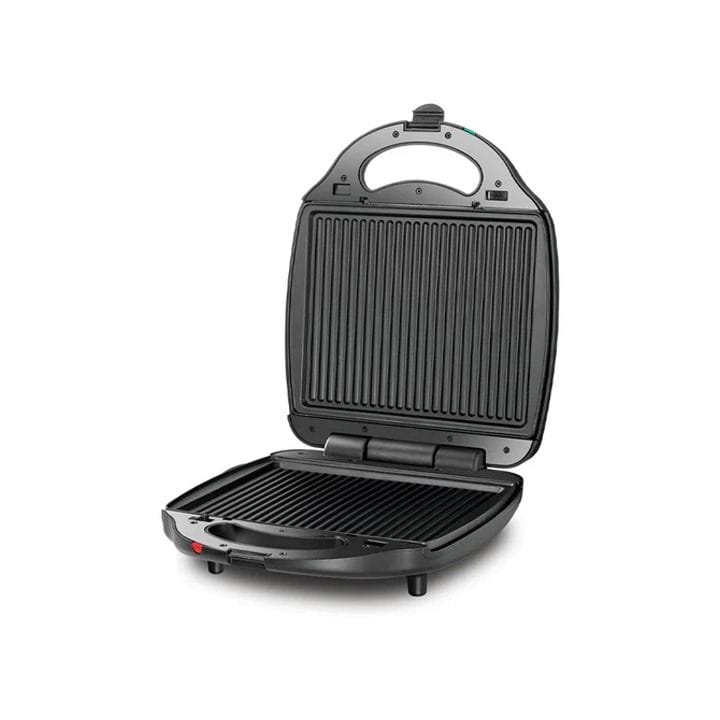 Black+Decker 4 Slice Sandwich Maker, 1400W Power, Multifunction Non-Stick Coated, 180° Flat Grill Mode - Black - TS4130-B5