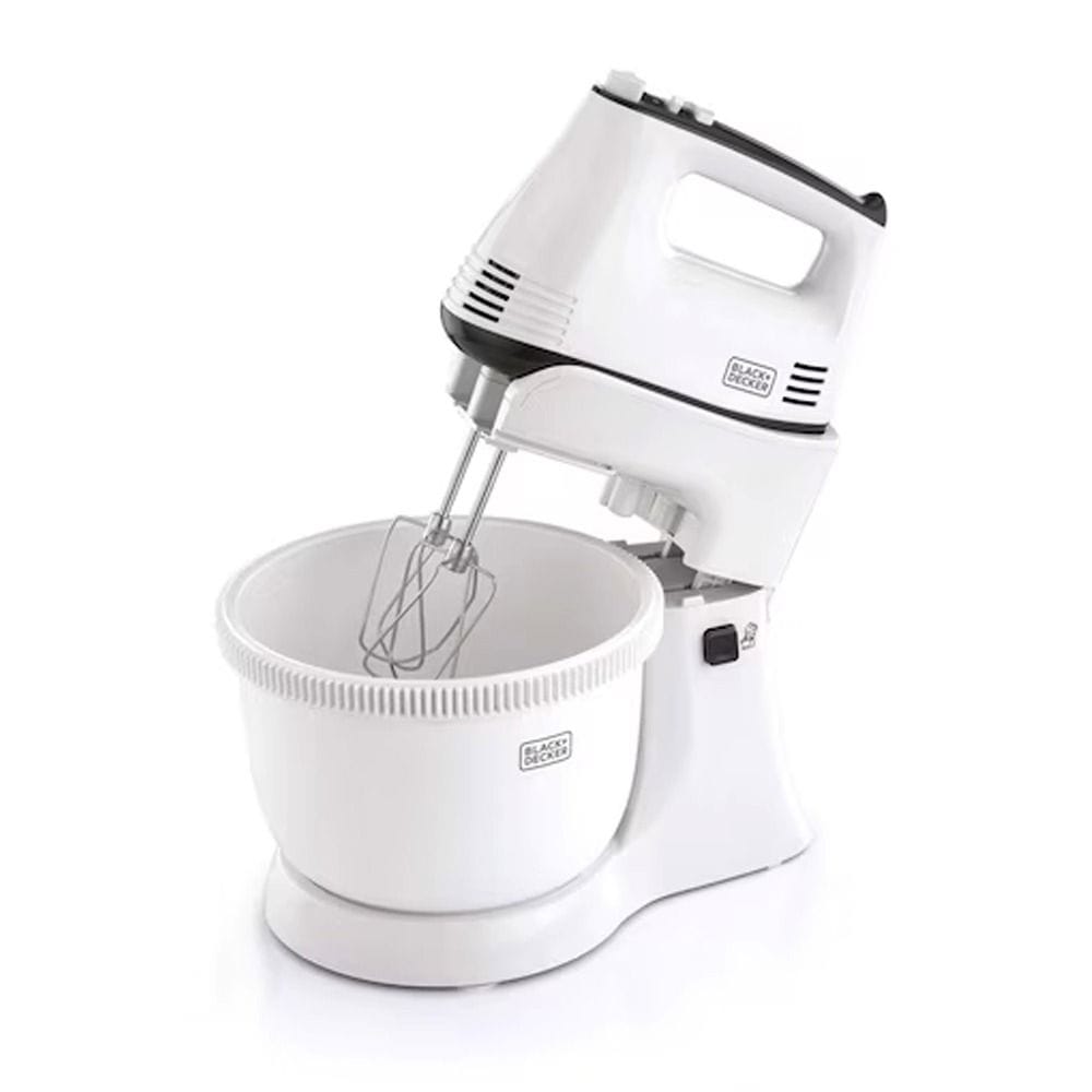 Black+Decker Stand Mixer 300W, 3.5L Bowl Capacity, 5-Speed Control, Safety Lock - White - M700-B5