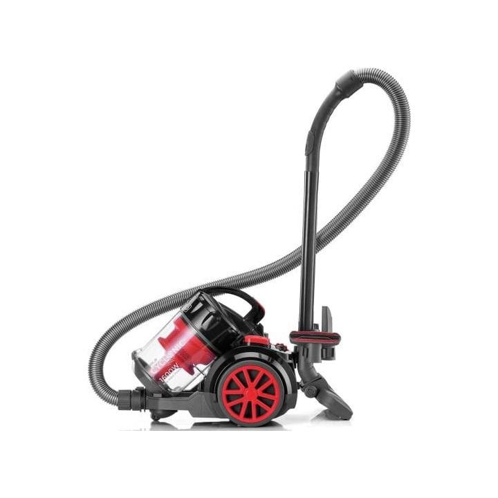مكنسة بلاك+ديكر 1600W، أداء شفط قوي، تحكم بالسرعة، تقنية متعددة الإعصار - أحمر/أسود - VM1680-B5