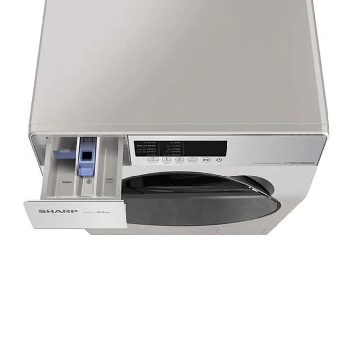 Sharp Front Load Washing Machine 7Kg, J-Tech Inverter Technology, Tilted Control Panel, Child Lock - White - ES-FE700KJZ-W