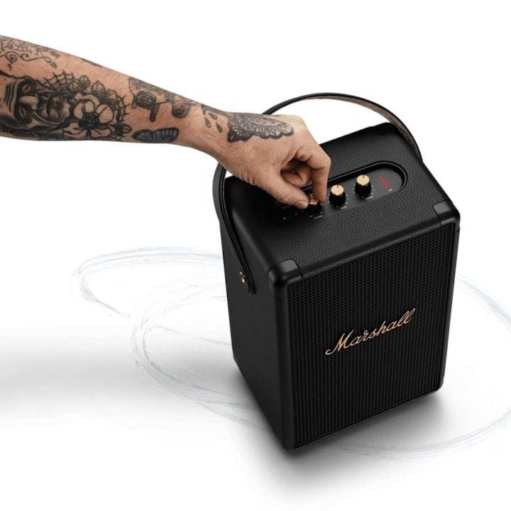 Marshall Tufton Portable Bluetooth Speaker 80W Multi-Directional Sound IPX2 Water Resistant 20+ Hours Playtime | Black & Brass-1006130