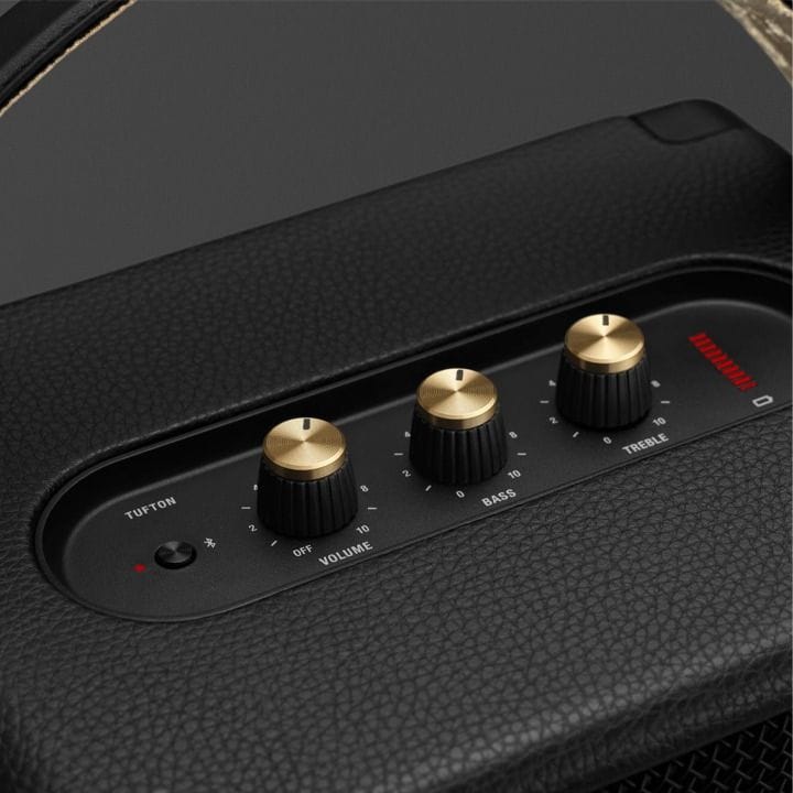 Marshall Tufton Portable Bluetooth Speaker 80W Multi-Directional Sound IPX2 Water Resistant 20+ Hours Playtime | Black & Brass-1006130