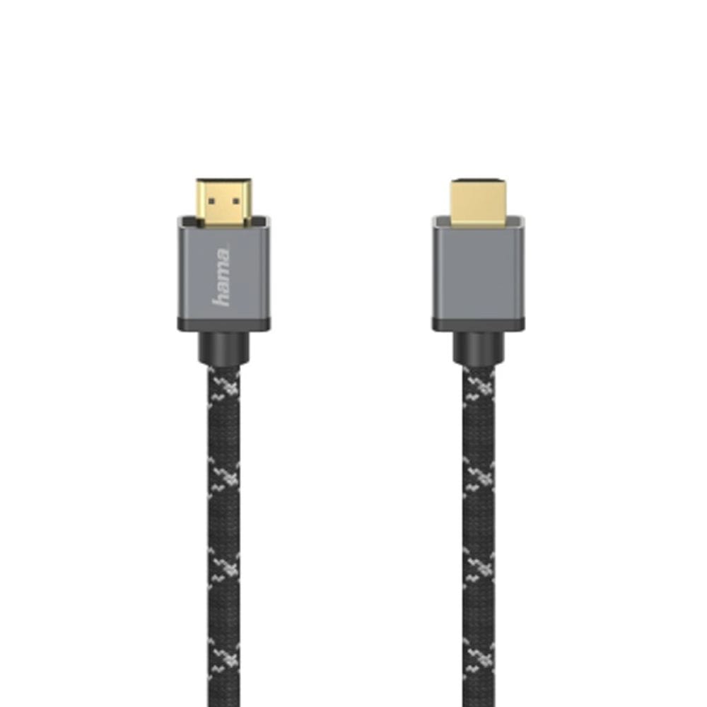 Hama Ultra High Speed HDMI Cable 3.0m 8K Certified, HDMI Plug to Plug, Metal Connector, High Dynamic Range Support | Black/Grey - 205240