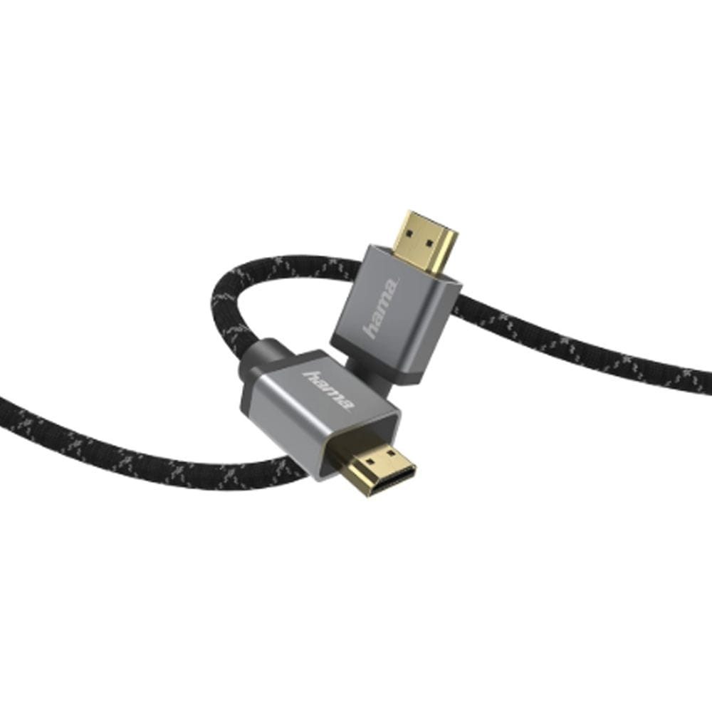 Hama Ultra High Speed HDMI Cable 3.0m 8K Certified, HDMI Plug to Plug, Metal Connector, High Dynamic Range Support | Black/Grey - 205240