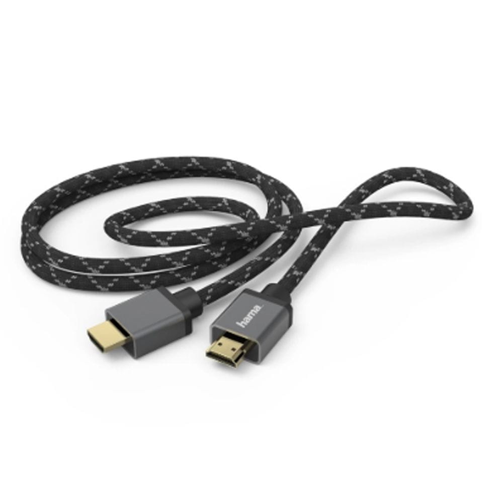 Hama Ultra High Speed HDMI Cable 3.0m 8K Certified, HDMI Plug to Plug, Metal Connector, High Dynamic Range Support | Black/Grey - 205240