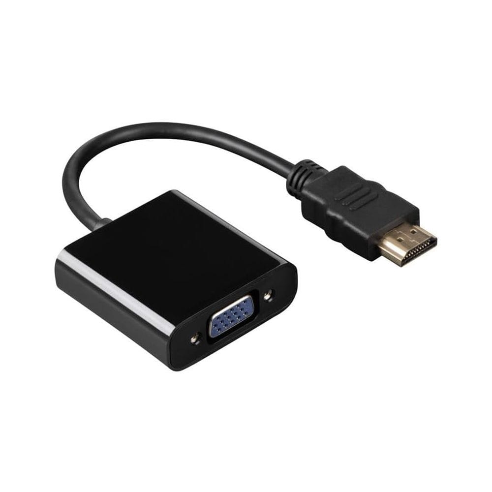 Hama HDMI Converter for VGA & Audio HDMI to VGA Adapter, 3.5mm Audio Output, Full HD 1080p Support | Black - 54569