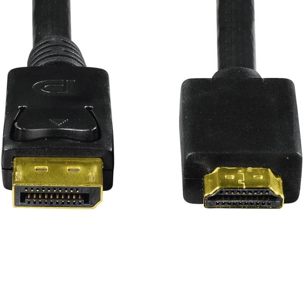 Hama DisplayPort to HDMI Adapter Cable 1.8m Ultra HD 4K Support, Gold-Plated Contacts, High-Resolution Video Transfer | Black - 122214