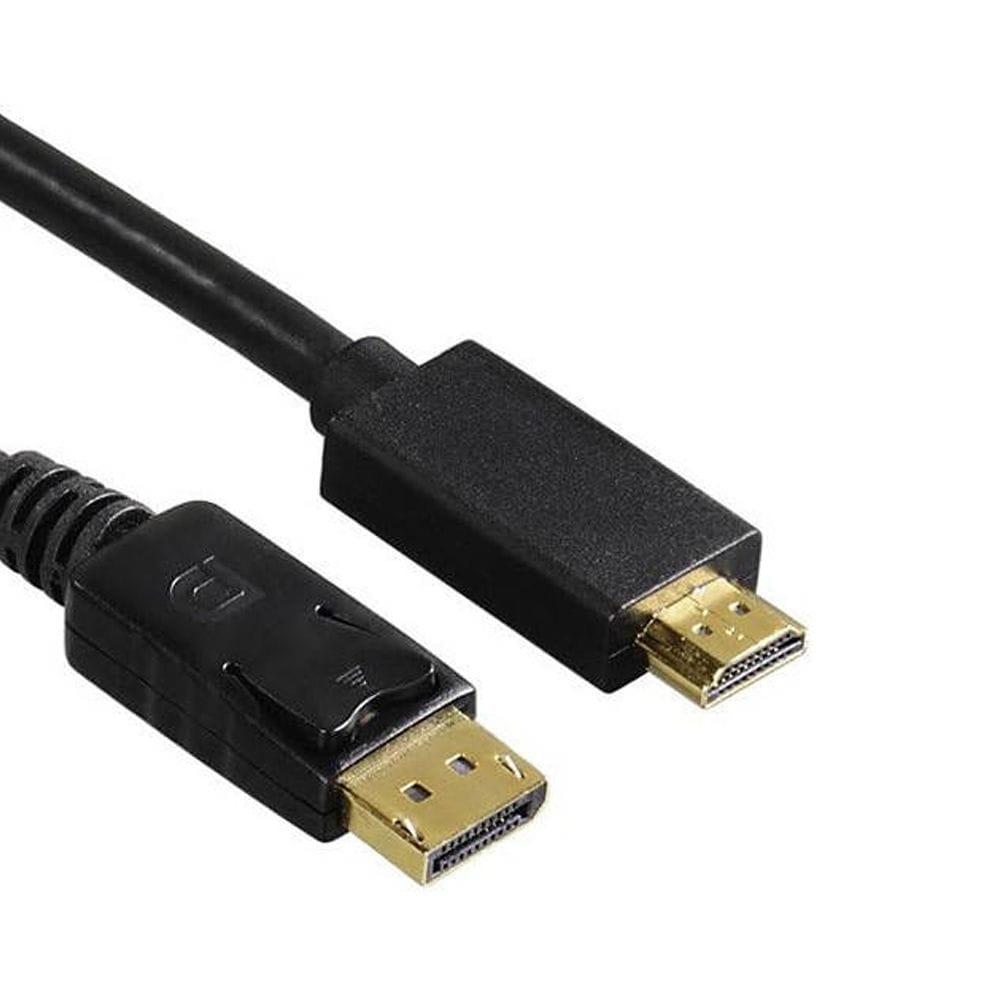 Hama DisplayPort to HDMI Adapter Cable 1.8m Ultra HD 4K Support, Gold-Plated Contacts, High-Resolution Video Transfer | Black - 122214