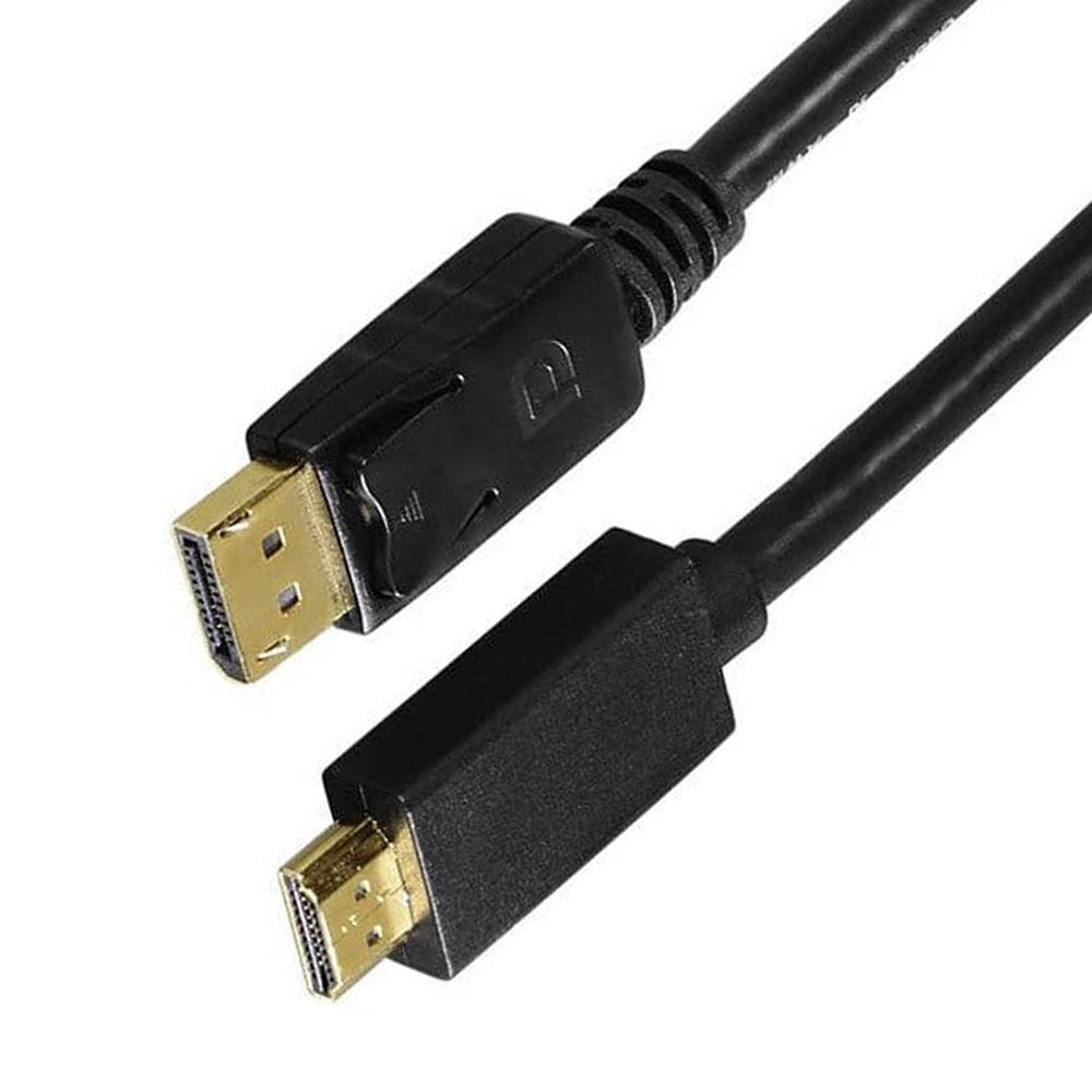Hama DisplayPort to HDMI Adapter Cable 1.8m Ultra HD 4K Support, Gold-Plated Contacts, High-Resolution Video Transfer | Black - 122214