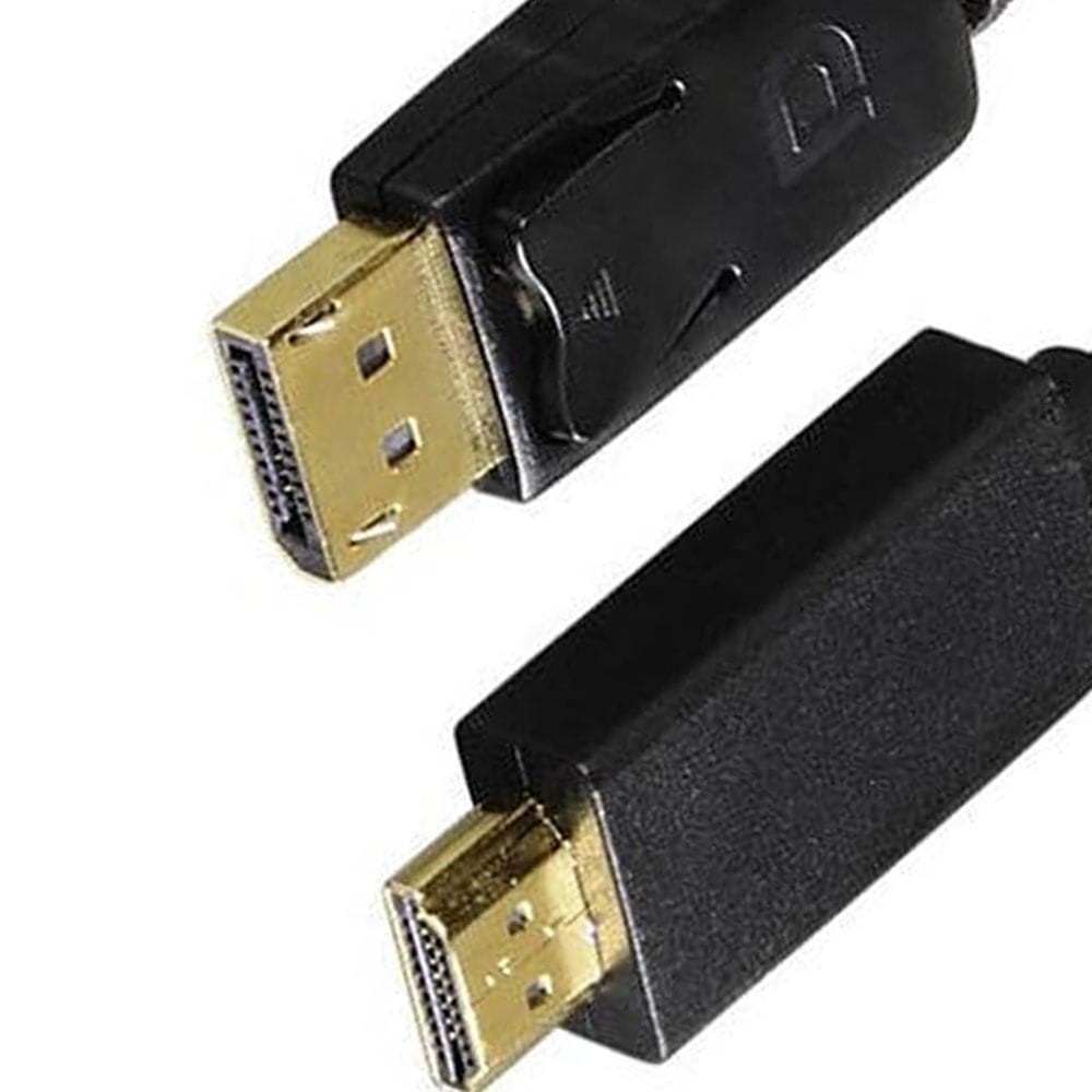 Hama DisplayPort to HDMI Adapter Cable 1.8m Ultra HD 4K Support, Gold-Plated Contacts, High-Resolution Video Transfer | Black - 122214