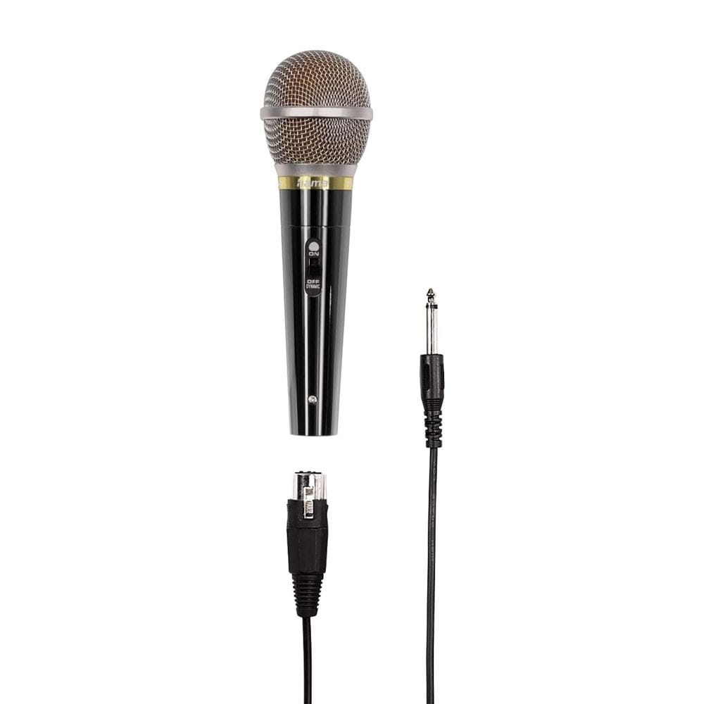 Hama DM 60 Dynamic Microphone Wired Vocal Mic, Unidirectional Sound Pickup, Durable Handheld Design for Karaoke & PA Systems | Black - 46060