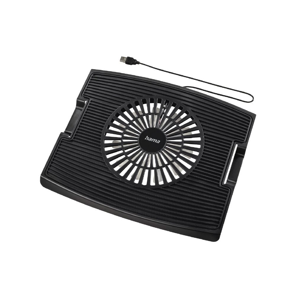 Hama Wave Notebook Cooler Ergonomic Laptop Cooling Pad, Quiet USB-Powered Fan, Adjustable Tilt Design | Black - 53049