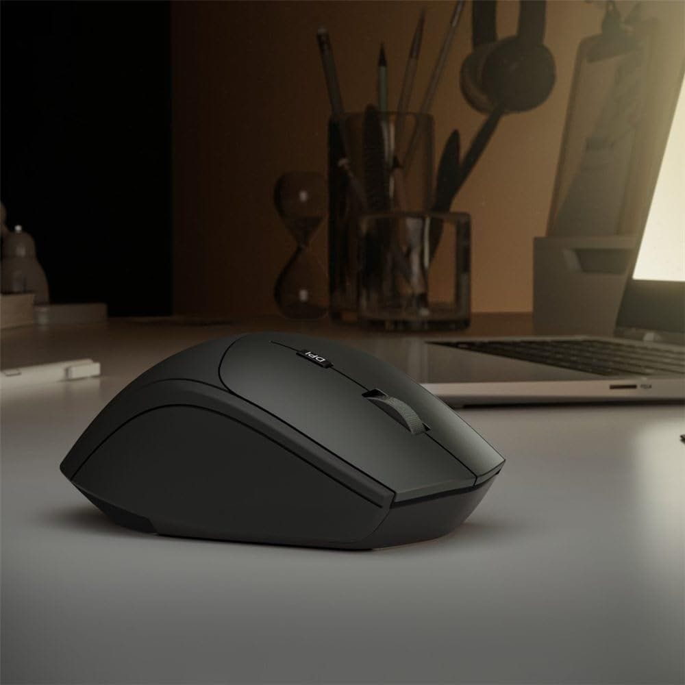 Hama MW-600 Optical Wireless Mouse Dual Mode USB-C/USB-A, 6-Button Design, Adjustable DPI, Silent Click Technology | Black - 182616