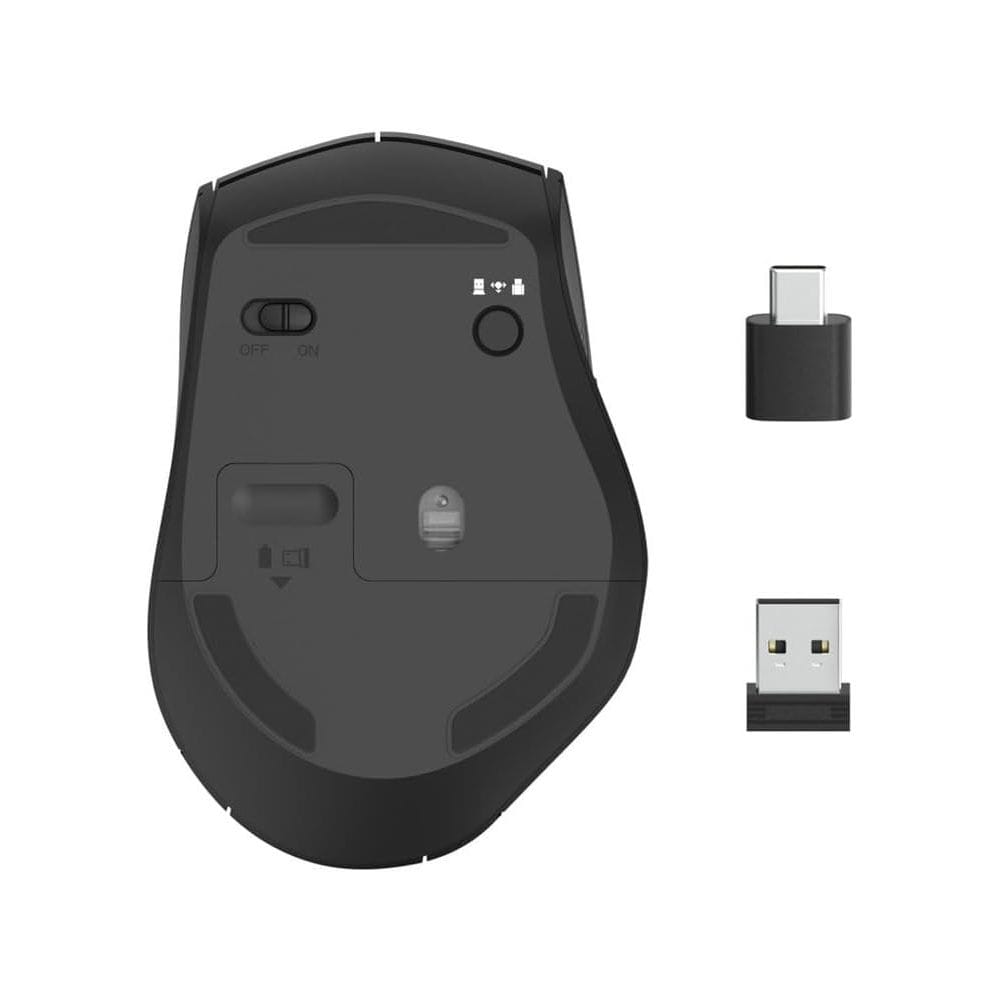 Hama MW-600 Optical Wireless Mouse Dual Mode USB-C/USB-A, 6-Button Design, Adjustable DPI, Silent Click Technology | Black - 182616