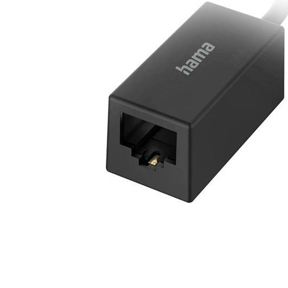 Hama USB-C Network Adapter Gigabit Ethernet LAN Socket, High-Speed Wired Internet, Plug & Play Connectivity | Black - 200322
