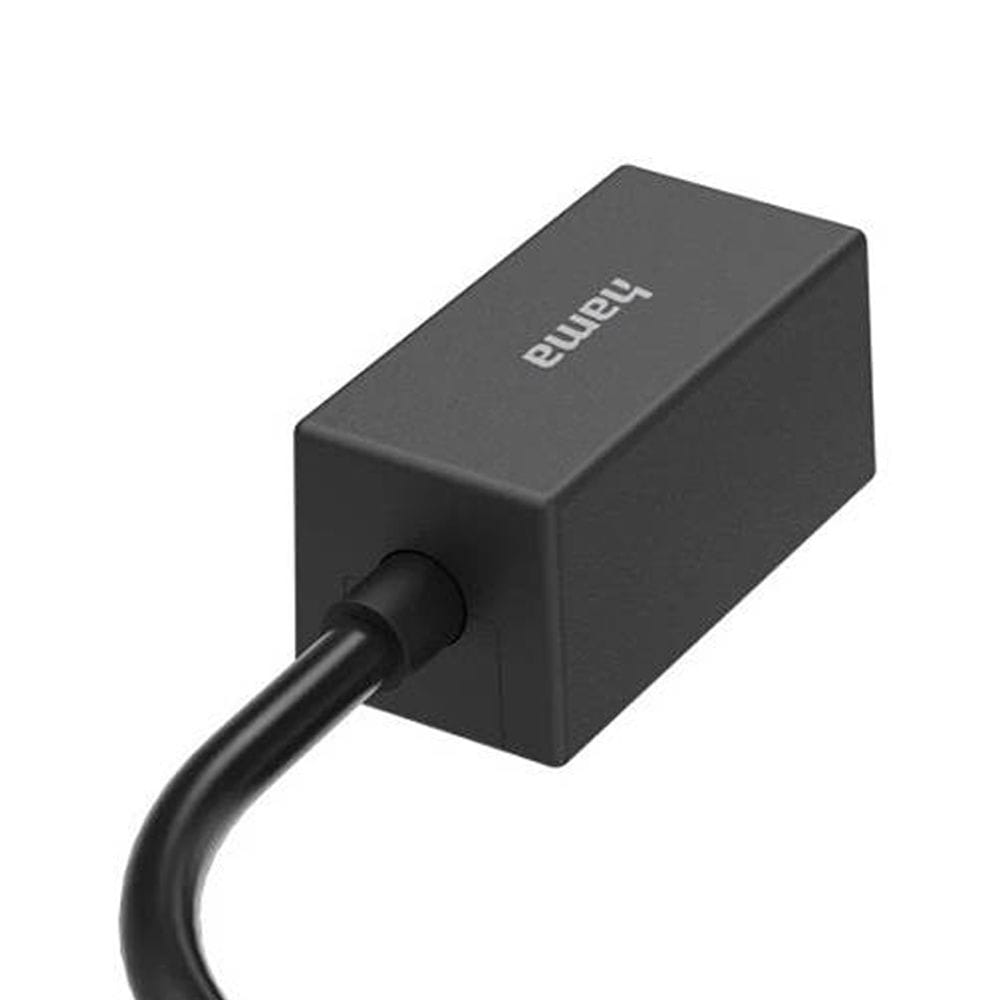 Hama USB-C Network Adapter Gigabit Ethernet LAN Socket, High-Speed Wired Internet, Plug & Play Connectivity | Black - 200322