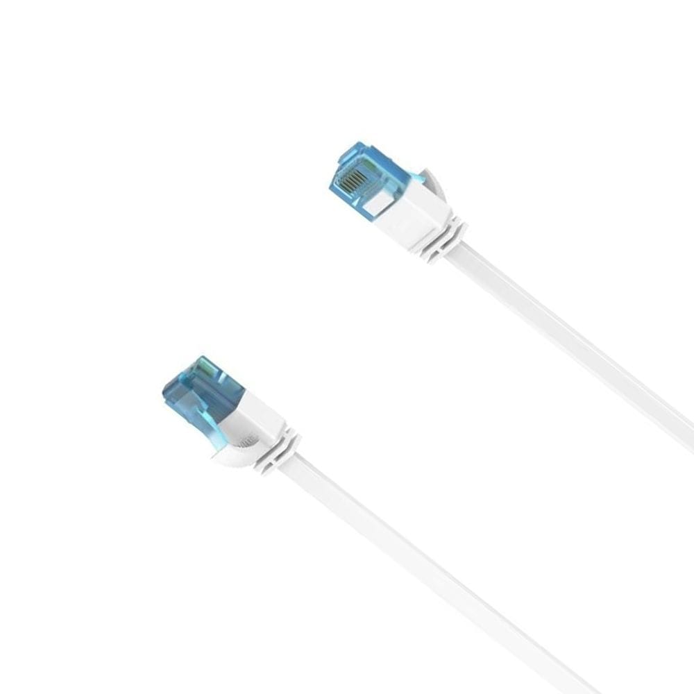 Hama CAT 6A Flat Network Cable 10.0m 10Gbit/s U/UTP Ethernet LAN, Space-Saving Flexible Design | White - 200686