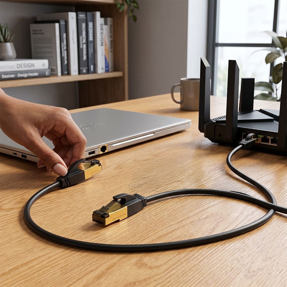 Hama CAT 8 Network Cable 3.0m 40Gbit/s S/FTP Shielded, Halogen-Free High-Speed Ethernet LAN Cable | Black - 200693