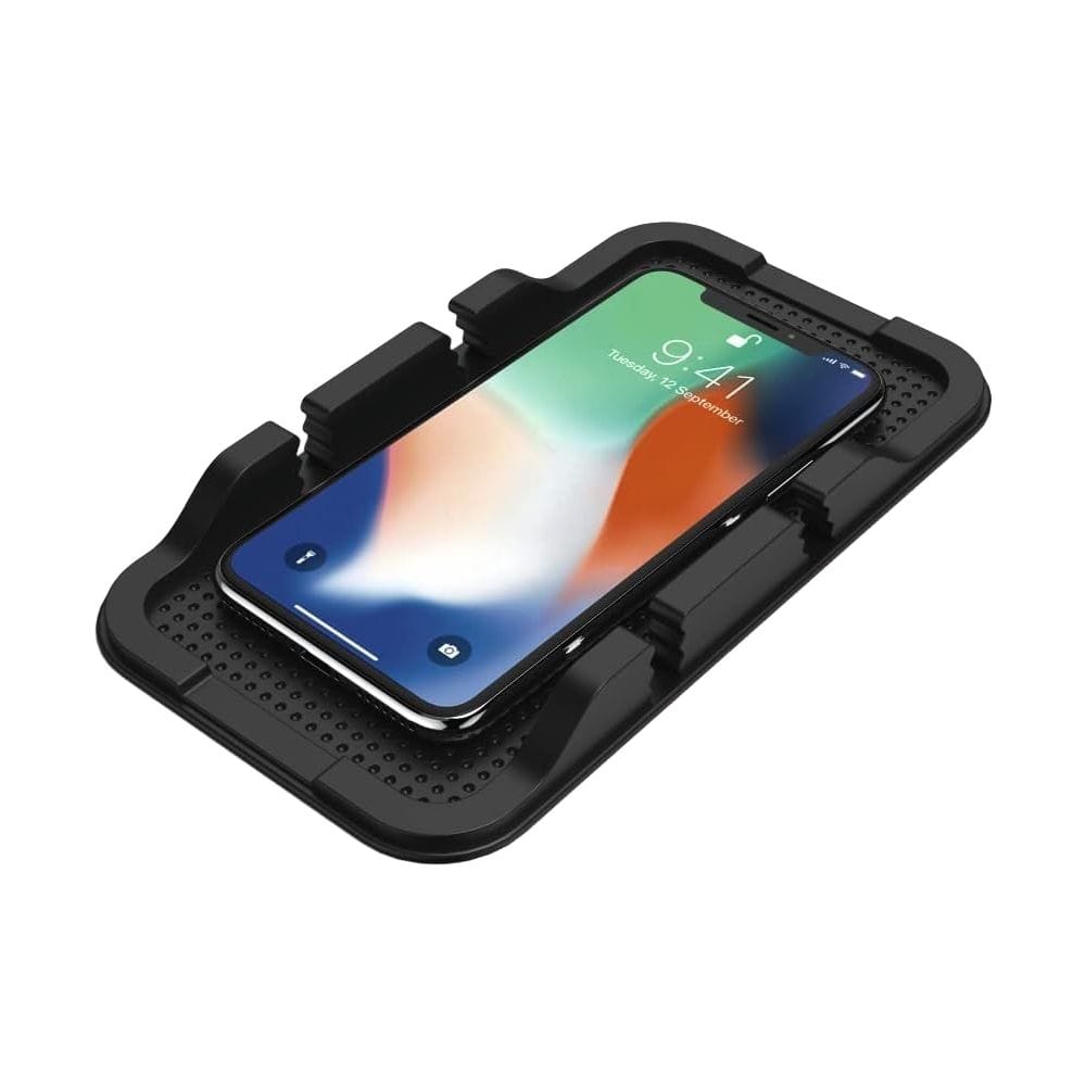 Hama Anti-Slip Pad for Smartphones Non-Skid Dashboard Grip Mat, Secure Mobile Phone Holder, Washable Reusable Design | Black - 183279