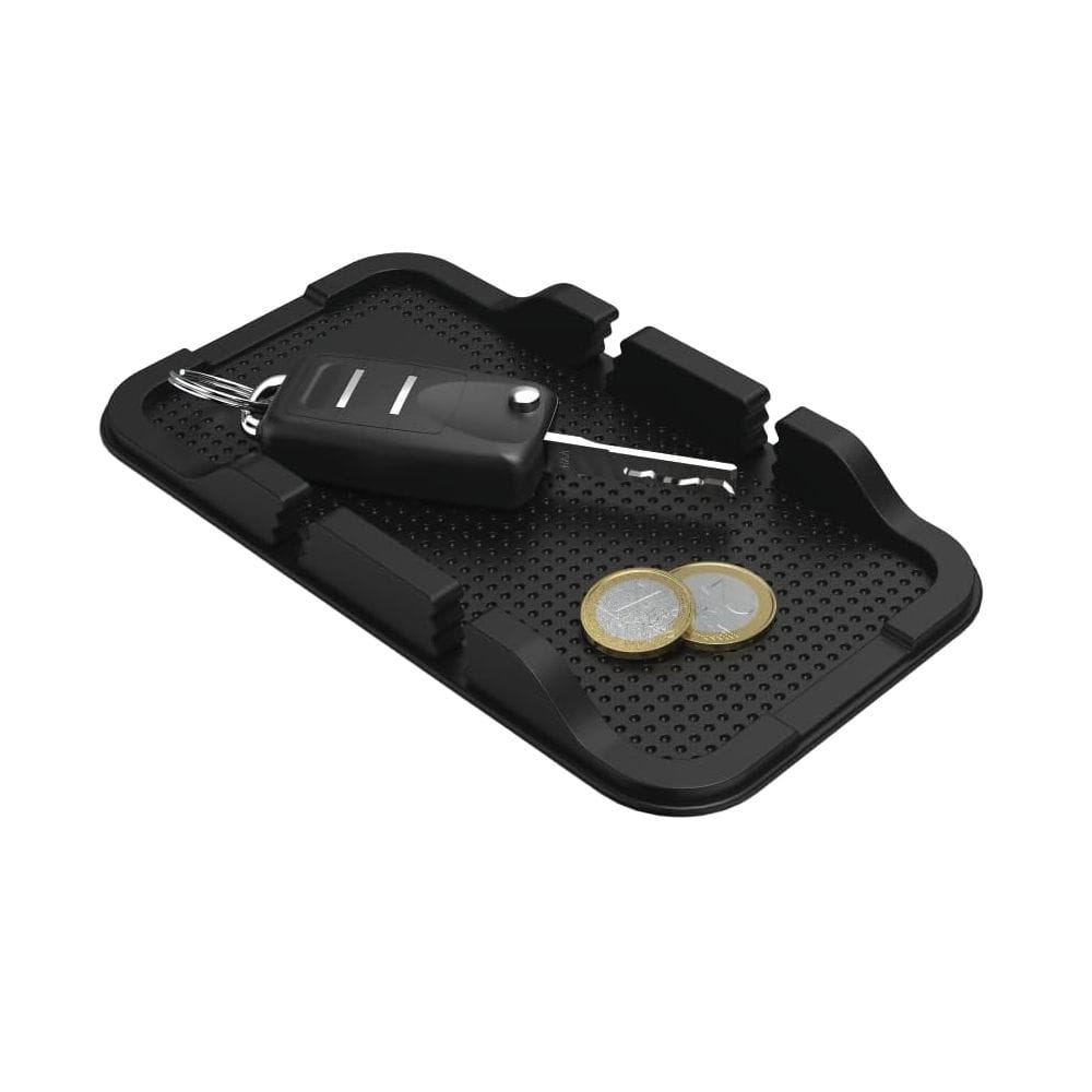 Hama Anti-Slip Pad for Smartphones Non-Skid Dashboard Grip Mat, Secure Mobile Phone Holder, Washable Reusable Design | Black - 183279