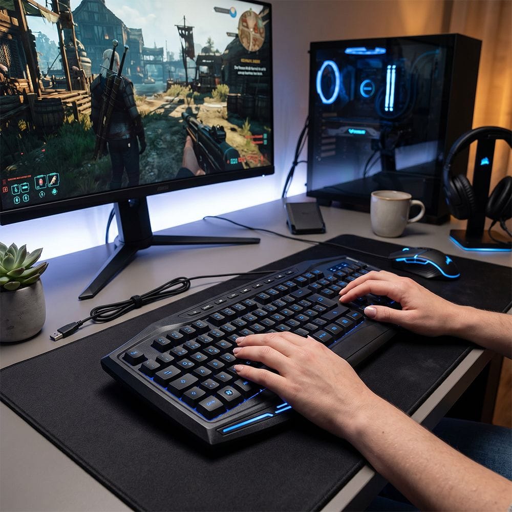 Hama uRage Exodus 300 Illuminated Gaming Keyboard LED Backlight, Gaming Mode Function, Durable Key Design | Black - D3186040