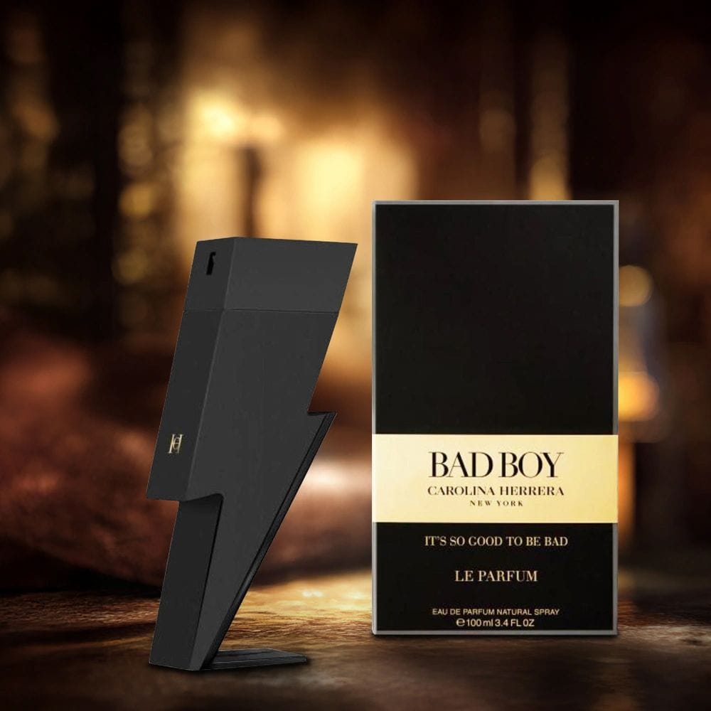 Carolina Herrera Bad Boy Le Parfum Eau de Parfum 100ML – Cannabis Accord, Grapefruit & Leather Bold Woody Men’s Fragrance | 8411061991886