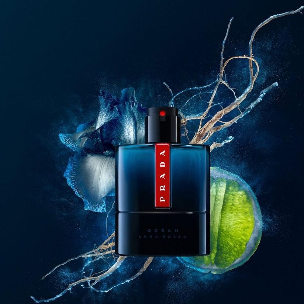 Prada Luna Rossa Ocean Eau de Toilette 100ML – Bergamot, Iris & Vetiver Fresh Aromatic Men’s Fragrance | 3614273556620