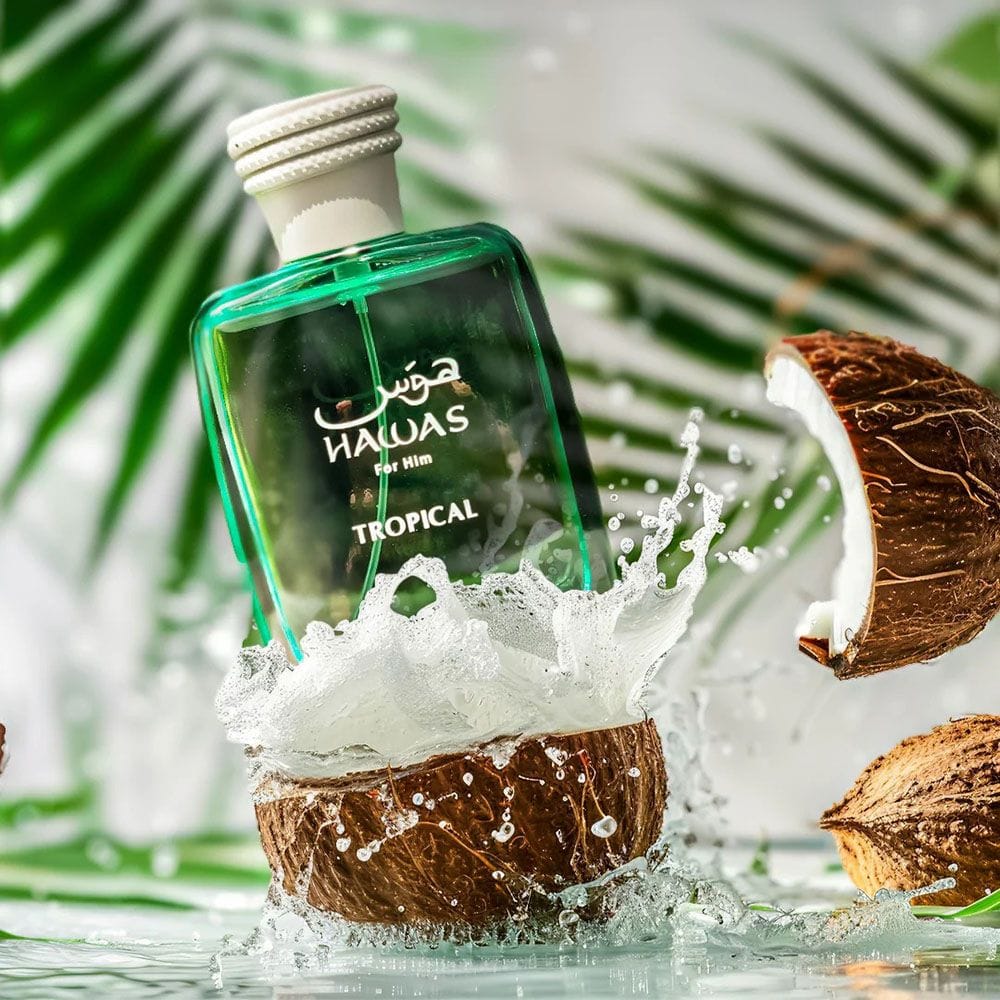 Rasasi Hawas Tropical Eau de Parfum 100ML for Men – Coconut Water, Pineapple & Amber Fresh Tropical Fragrance | 614514464441