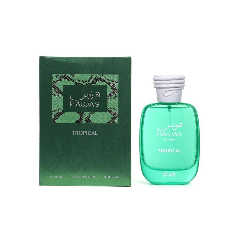 Rasasi Hawas Tropical Eau de Parfum 100ML for Men – Coconut Water, Pineapple & Amber Fresh Tropical Fragrance | 614514464441