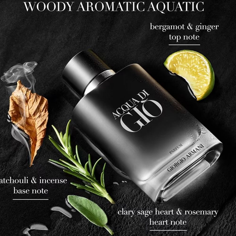 Giorgio Armani Acqua di Gio Parfum Gift Set 100ML – Bergamot, Marine Notes & Incense Woody Aquatic Men’s Fragrance Set | 3614274692600