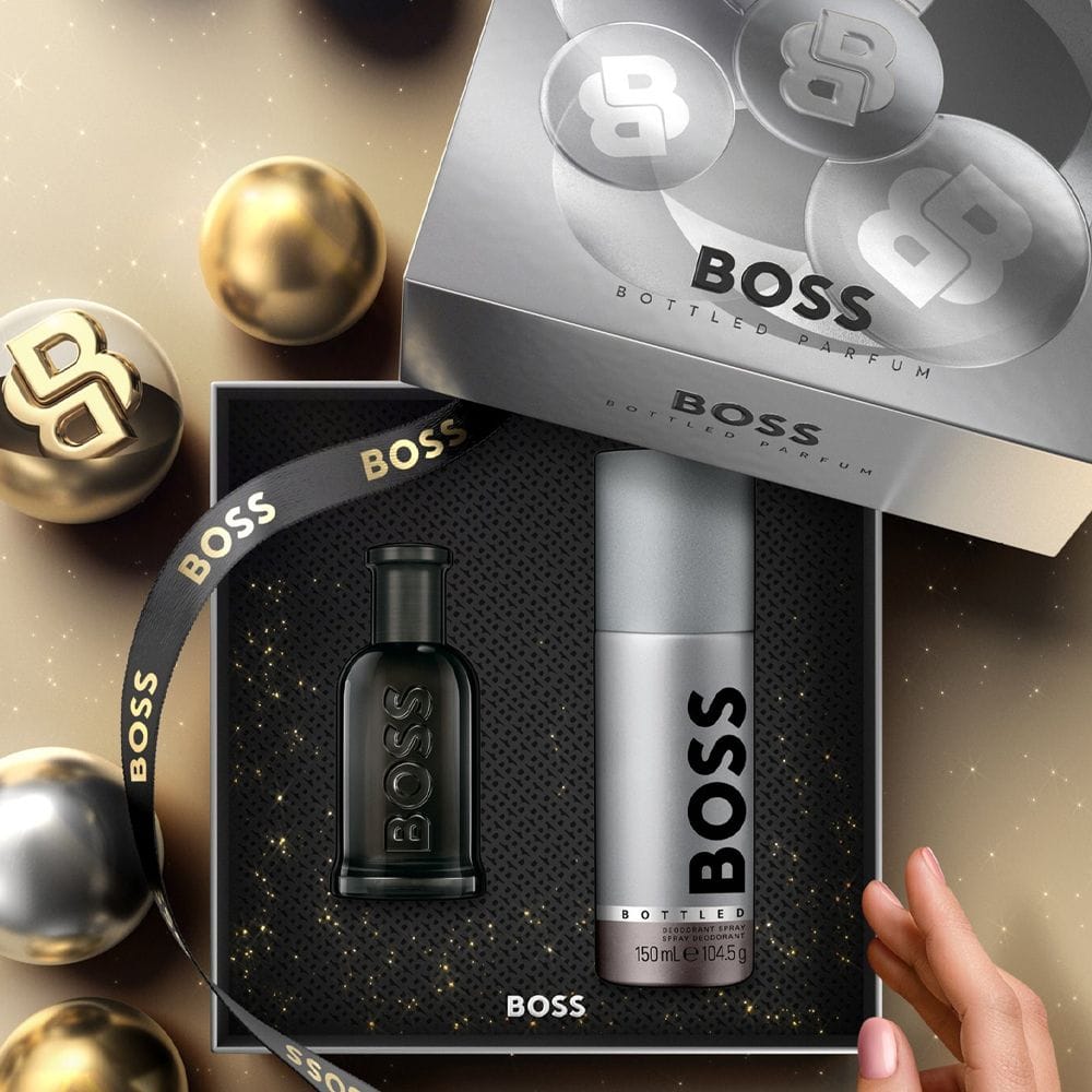 Hugo Boss Bottled Parfum Gift Set 50ML – Fig Tree, Orris & Cedarwood Woody Ambery Men’s Fragrance Set | 3616306127890