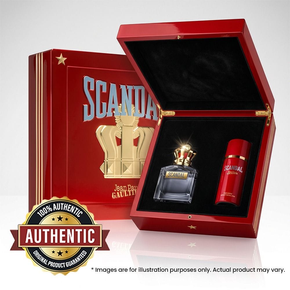 Jean Paul Gaultier Scandal Pour Homme Gift Set - 100ML EDT + 75ML Shower Gel Woody Amber Men's Fragrance | 8435415052351