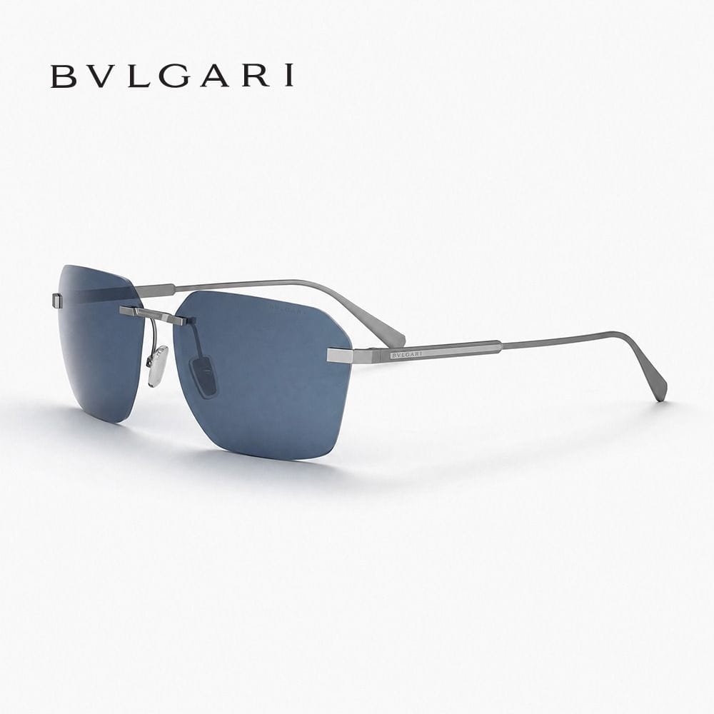 نظارات بولغاري أوكتو BV40029U - تصميم طيار هندسي، إطار معدني فاخر، عدسات متدرجة بحماية من الأشعة فوق البنفسجية | 192337172717