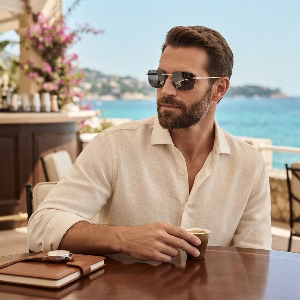 Bvlgari Men Octo BV40029U Sunglasses - Geometric Pilot Design, Premium Metal Frame, UV Protection Gradient Lenses | 192337172717