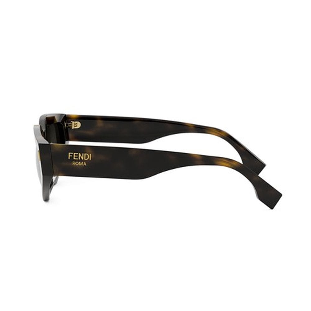 فيندي نظارة شمسية هندسية للنساء FE40163U Fendi Roma - إطار أسيتات، تفاصيل Pequin أمامية، عدسات رمادية للحماية من الأشعة فوق البنفسجية | هافانا/رمادي - 192337204586