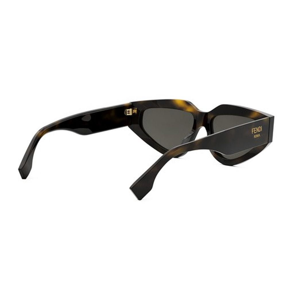 فيندي نظارة شمسية هندسية للنساء FE40163U Fendi Roma - إطار أسيتات، تفاصيل Pequin أمامية، عدسات رمادية للحماية من الأشعة فوق البنفسجية | هافانا/رمادي - 192337204586