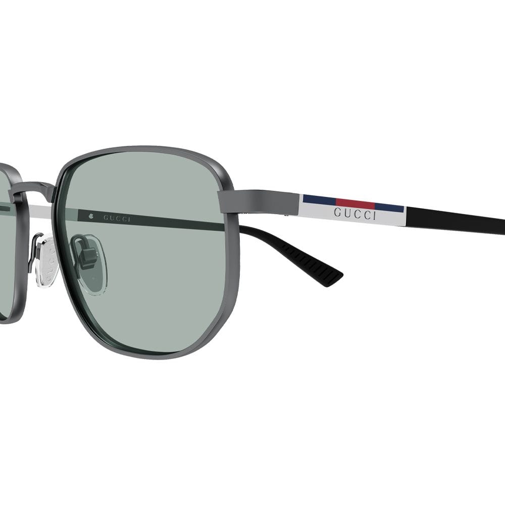 Gucci Men GG2093S Rectangular Sunglasses – Full Rim Metal Frame, Fashion Designer Eyewear, Blue UV Protection Lenses | Ruthenium Black/Blue - 889652627687